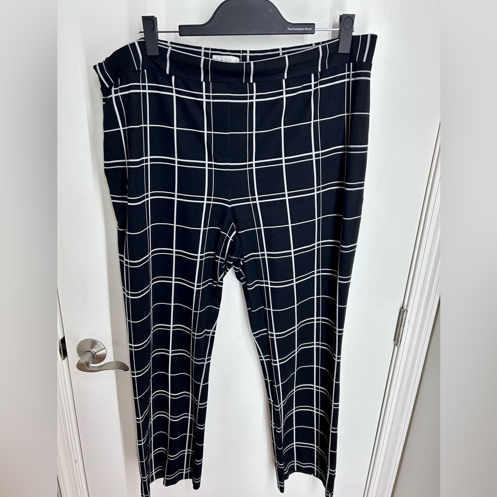 Leith black and white plaid pants